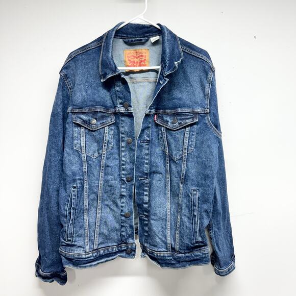 Levi’s Men's Trucker Denim Button Down Collared Jean Jacket Size Large - Picture 2 of 5